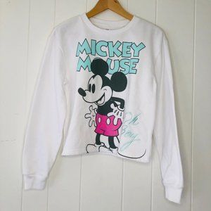 Disney White Sweatshirt with Mickey Mouse Graphic
